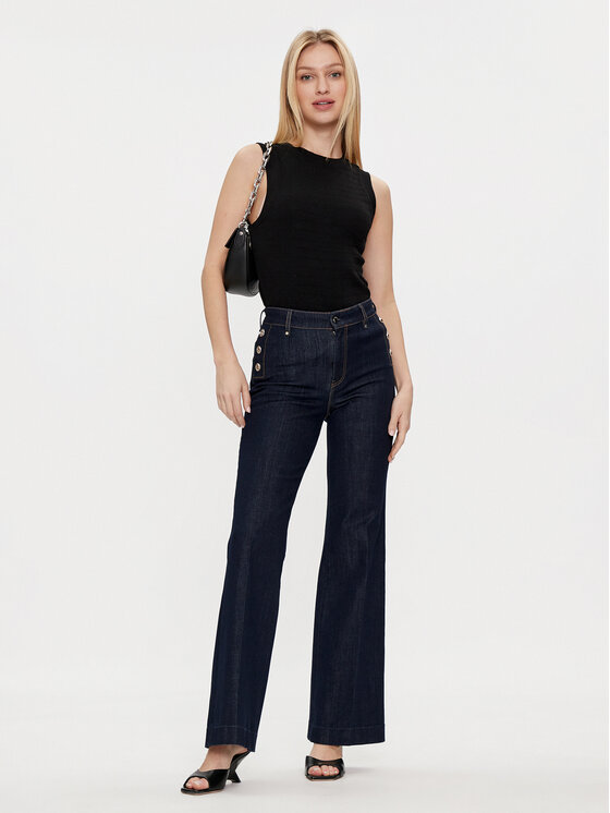 Guess Guess Μπλουζάκι Denisa W4GP09 KC790 Μαύρο Regular Fit