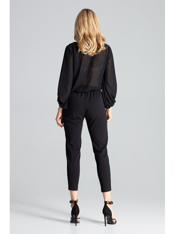 FIGL FIGL Spodnie damskie M689 Czarny Regular Fit