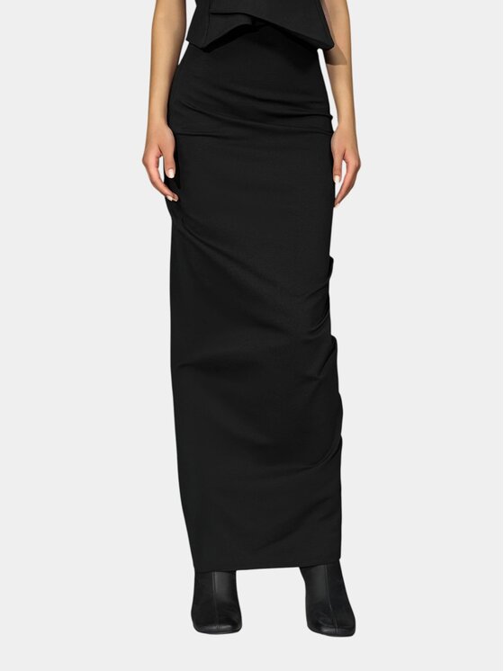 MADE BY SOCIETY MADE BY SOCIETY Spódnica maxi BASALT Skirt - F27320 Czarny Basic Fit