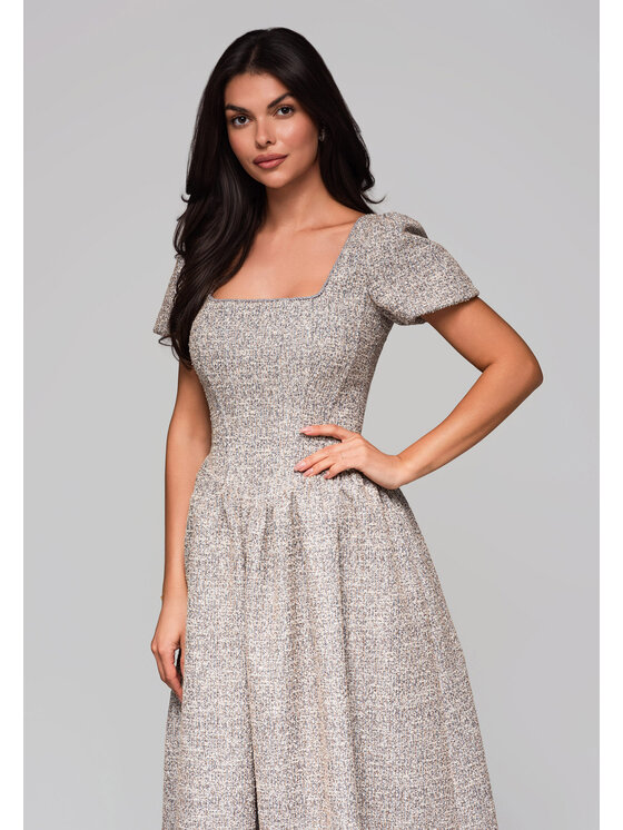 Ombre Ombre Sukienka wieczorowa LA-OM-DLR220 Szary Regular Fit