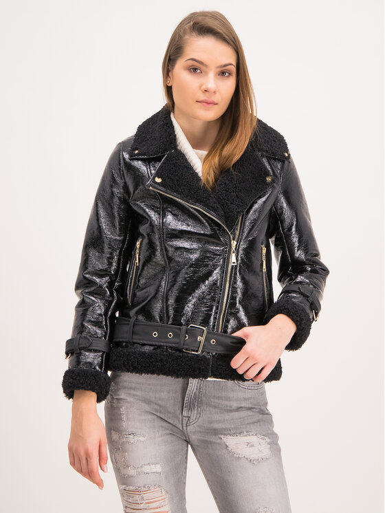 TWINSET TWINSET Jacke aus Kunstleder 192MT2030 Schwarz Regular Fit