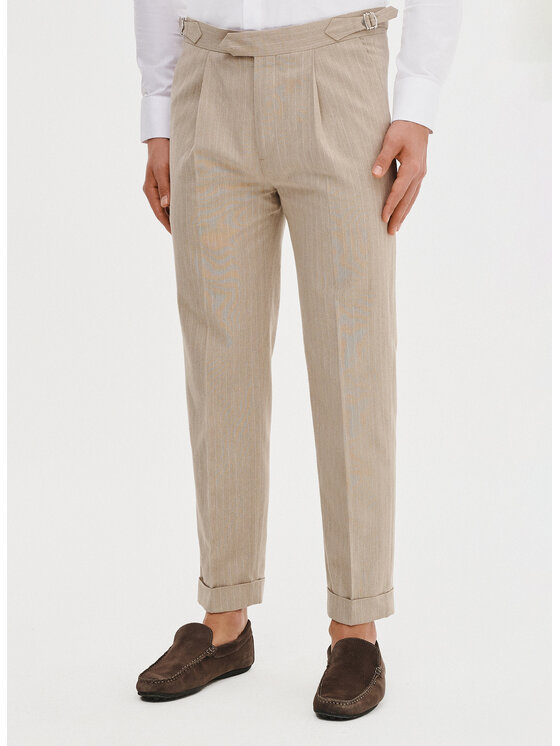 Pako Lorente Pako Lorente Spodnie materiałowe P25SF-WX-002 Beżowy Regular Fit