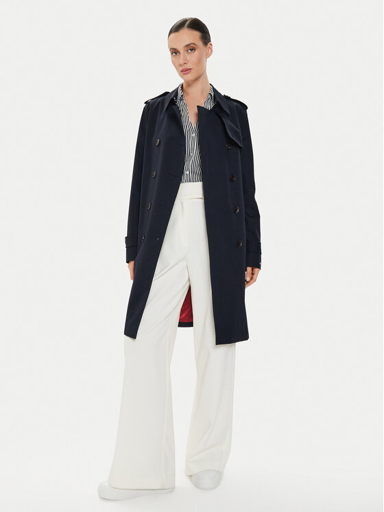 Tommy Hilfiger Tommy Hilfiger Тренч WW0WW42133 Cиній Slim Fit