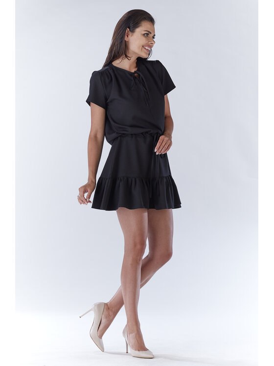 Awama Awama Sukienka codzienna A180 Czarny Basic Fit