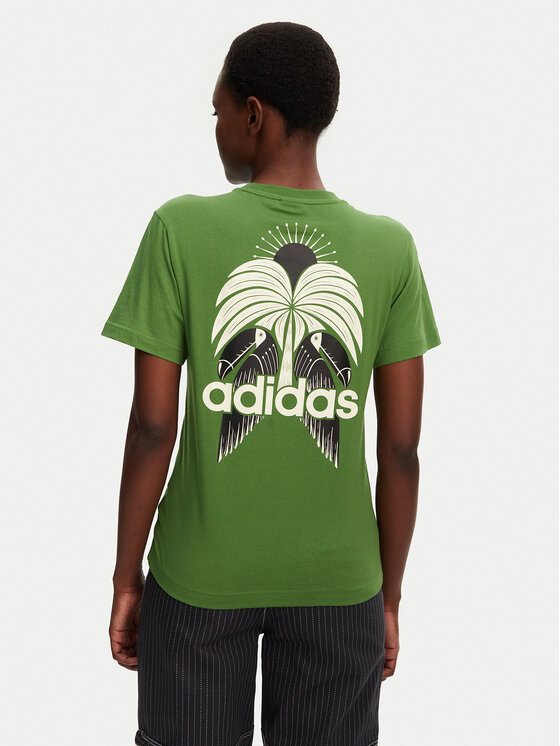 adidas adidas Póló FARM Graphic JD6292 Zöld Regular Fit