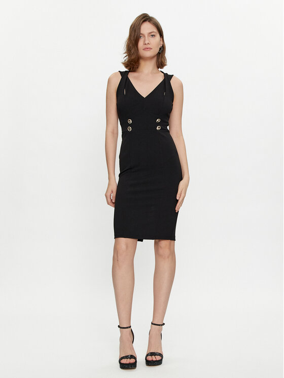 Rinascimento Rinascimento Koktel haljina CFC0019370002 Crna Slim Fit