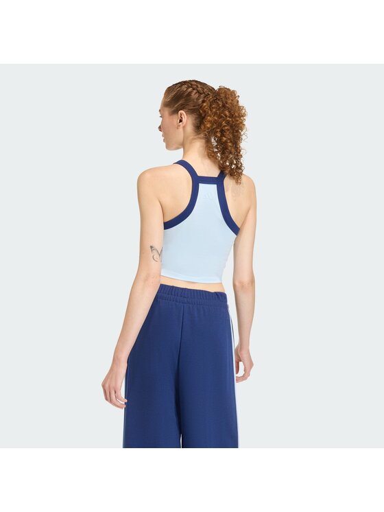adidas adidas Top 158661 Błękitny Slim Fit