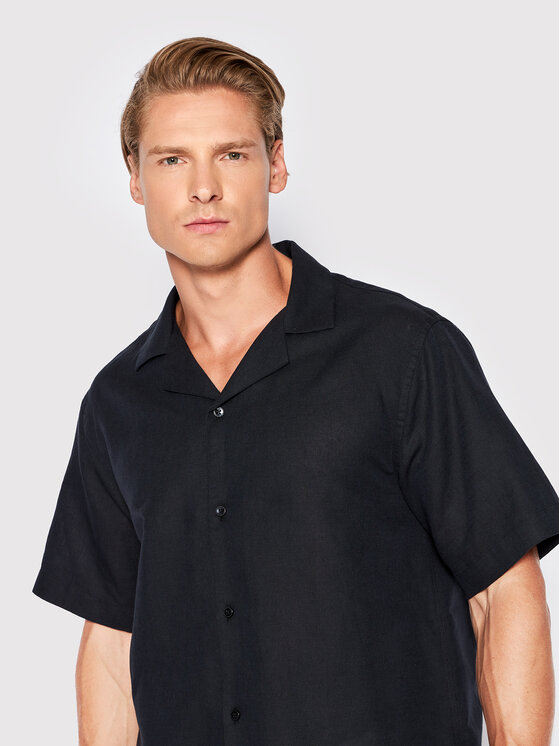 Camicia Resort Moa Nero Relaxed Fit
