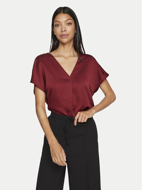 Vila Blúzka Elliette 14089239 Bordová Regular Fit