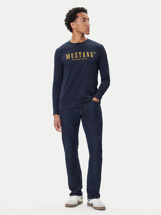 Mustang Mustang Longsleeve Asheville 1016873 Dunkelblau Regular Fit