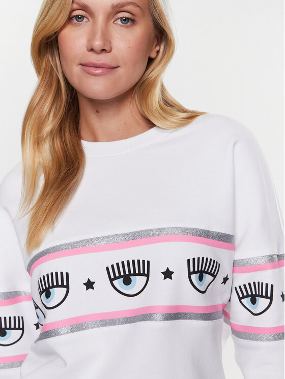 Chiara Ferragni Chiara Ferragni Majica dugih rukava 74CBIF02 Bijela Regular Fit