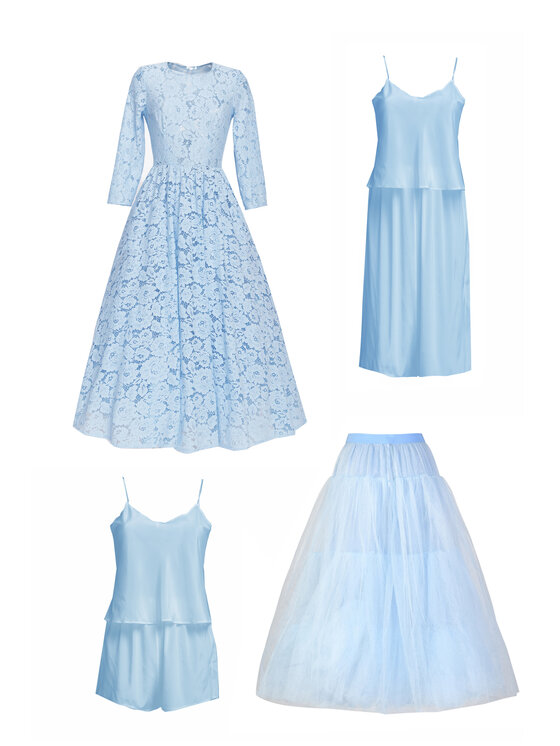 MATSOUR'I MATSOUR'I Sukienka koktajlowa Vicktoria Light Blue Niebieski A-Line Fit