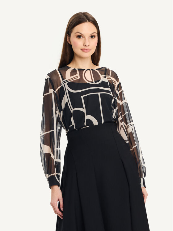 KMX KMX Bluzka 503900007 Czarny Straight Fit