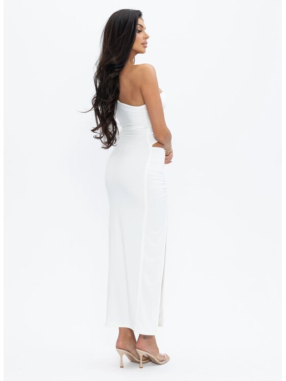 Love Saints Love Saints Sukienka dzianinowa L26LF-SU-K03 Biały Slim Fit