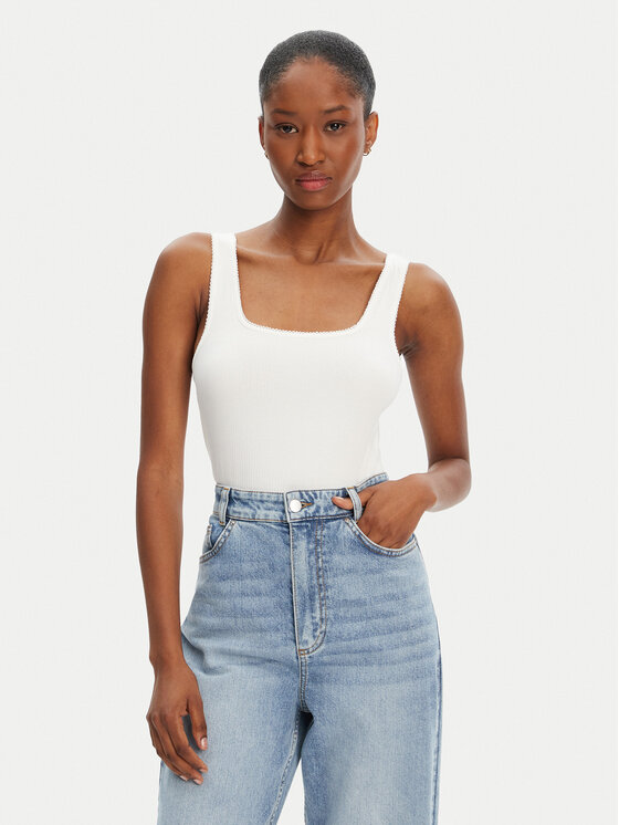 Tommy Hilfiger Tommy Hilfiger Top WW0WW45444 Alb Slim Fit