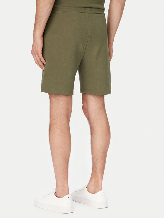 BOSS BOSS Pantaloni scurți sport Waffle 50535884 Verde Regular Fit