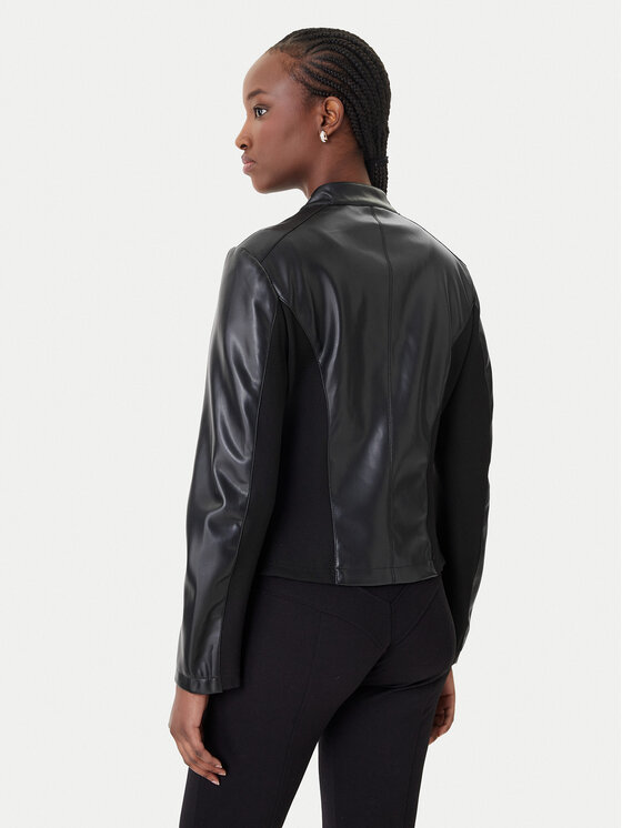 Rinascimento Rinascimento Jacke aus Kunstleder CFC0124661003 Schwarz Regular Fit