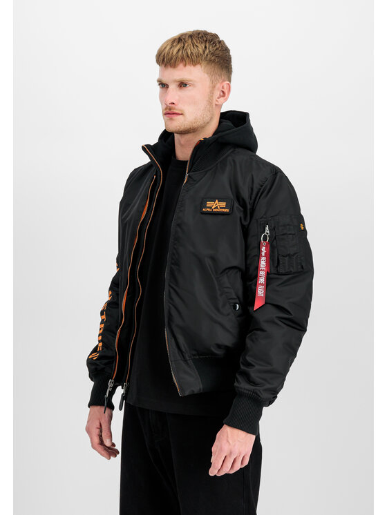 Alpha Industries Alpha Industries Kurtka bomber MA-1 D-Tec Sleeve Embroidery Bomber Jacket Czarny Slim Fit