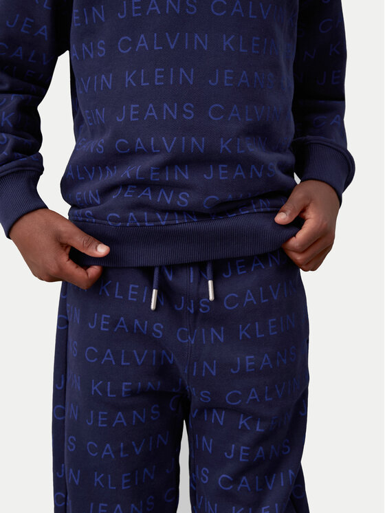 Calvin Klein Jeans Calvin Klein Jeans Melegítő alsó Ckj Aop Jogger IB0IB02323 Sötétkék Regular Fit
