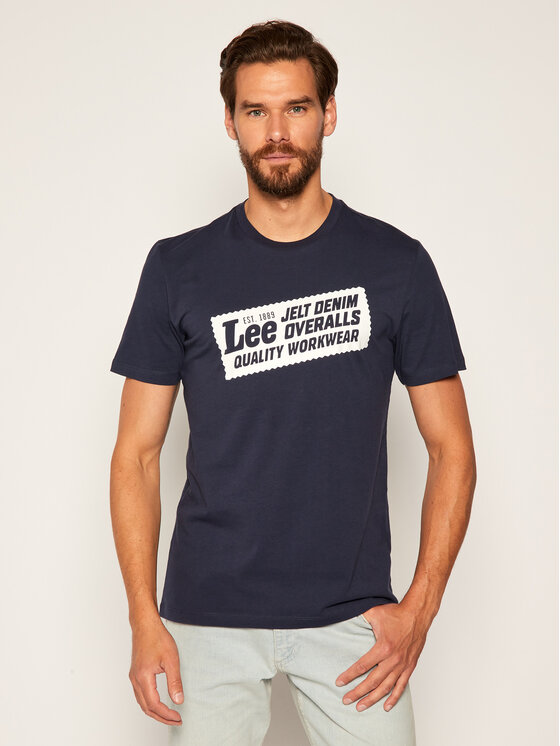 Lee Lee Majica Heritage Tee L63QFQNM 112115174 Mornarsko modra Regular Fit