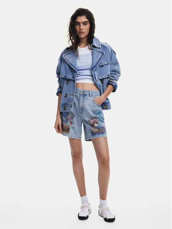 Desigual Desigual Jeansová bunda Ontario 25SWED57 Modrá Regular Fit