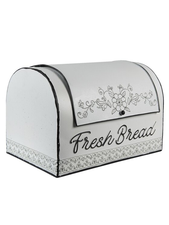 MIAhome MIAhome Chlebak metalowy retro Fresh Bread Biały