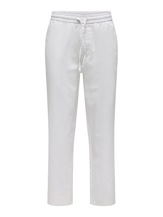 Only & Sons Only & Sons Bavlnené nohavice Sinus 22028267 Biela Loose Fit