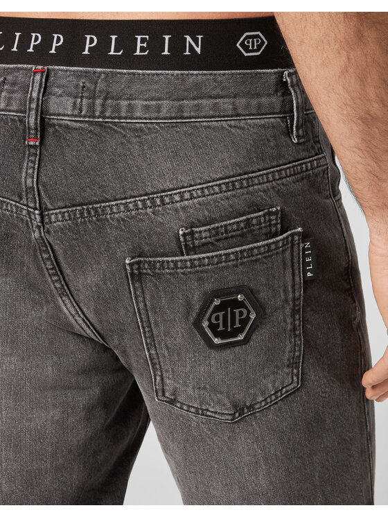 PHILIPP PLEIN PHILIPP PLEIN Džínsové šortky 13329 Sivá Regular Fit