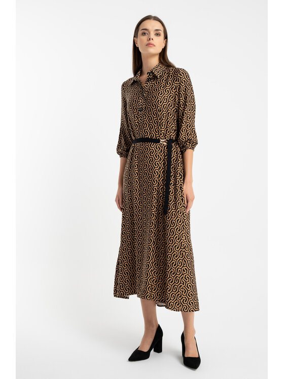 CLICK CLICK Každodenní šaty 60-6152 Zlatá Regular Fit