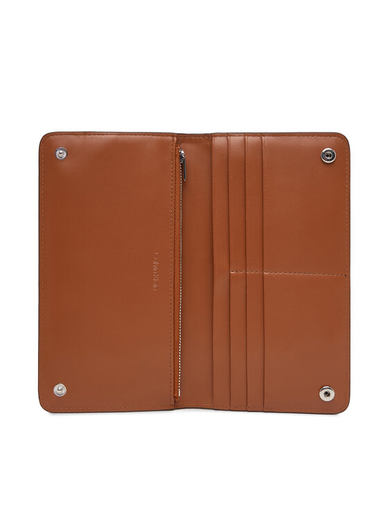 Calvin Klein Calvin Klein Портфейл Foil Logo Passport Longfold LV04F1205G Кафяв