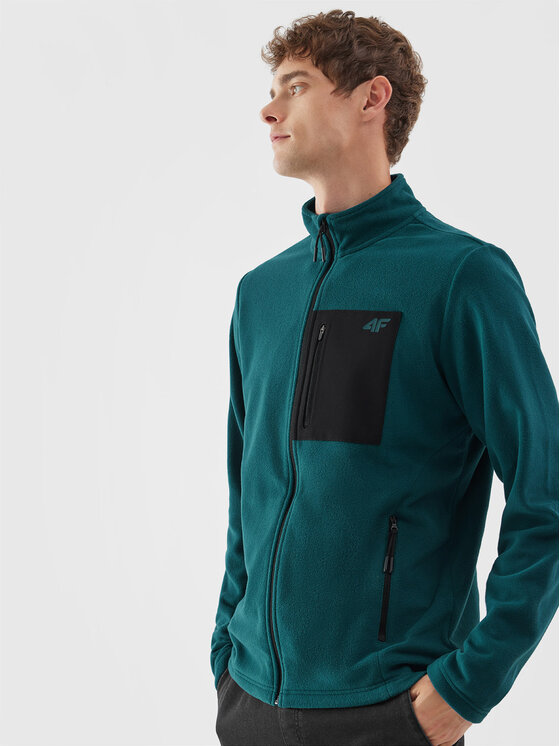 4F 4F Fleecejacke 4FAW23TFLEM123 Türkisfarben Regular Fit