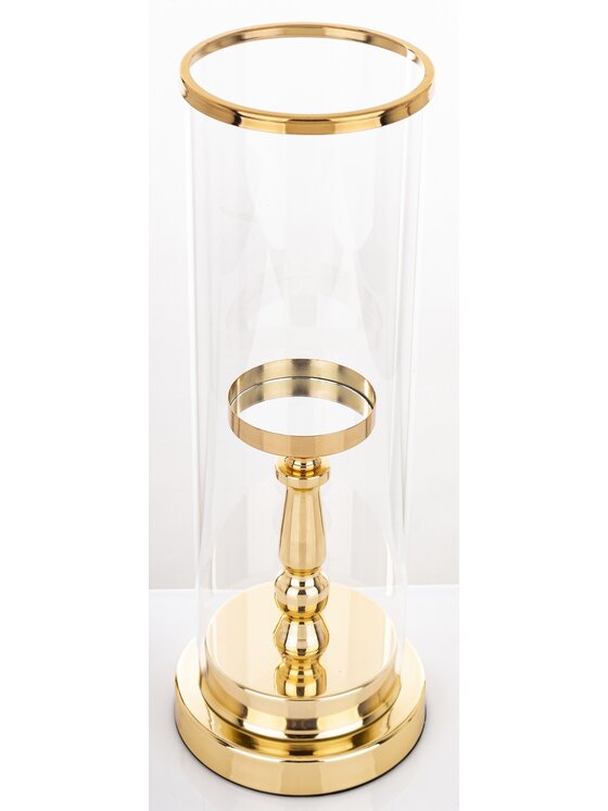 MIAhome MIAhome Świecznik złoty z kloszem 41x15 cm KANDILA Złoty