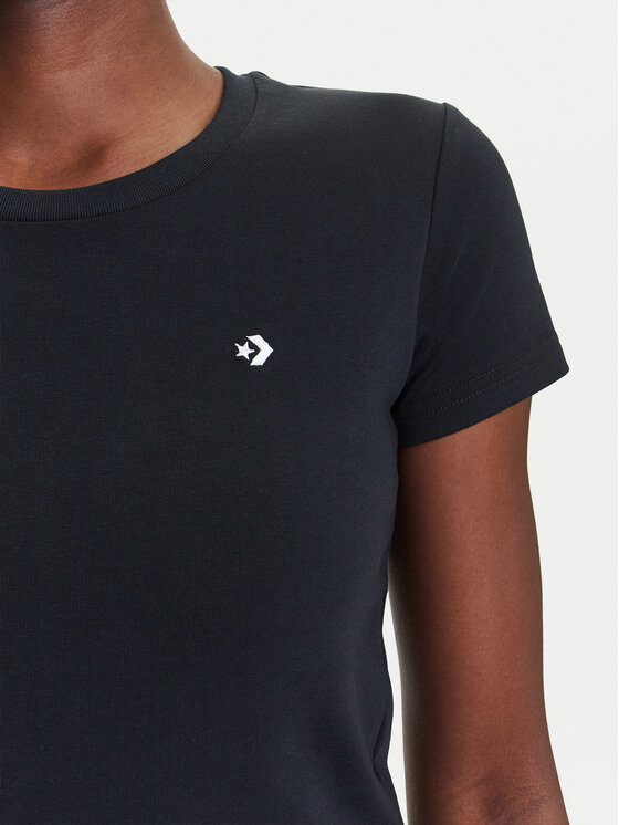 Converse Converse T-Shirt 10027252-A02 Μαύρο Slim Fit