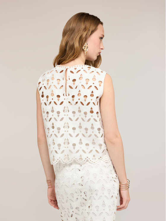 Motivi Motivi Top D000W000169N011 Biały Regular Fit