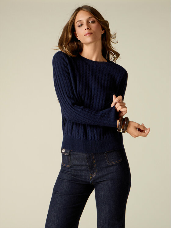 Oltre Oltre Sweter M294J005548N034 Niebieski Regular Fit
