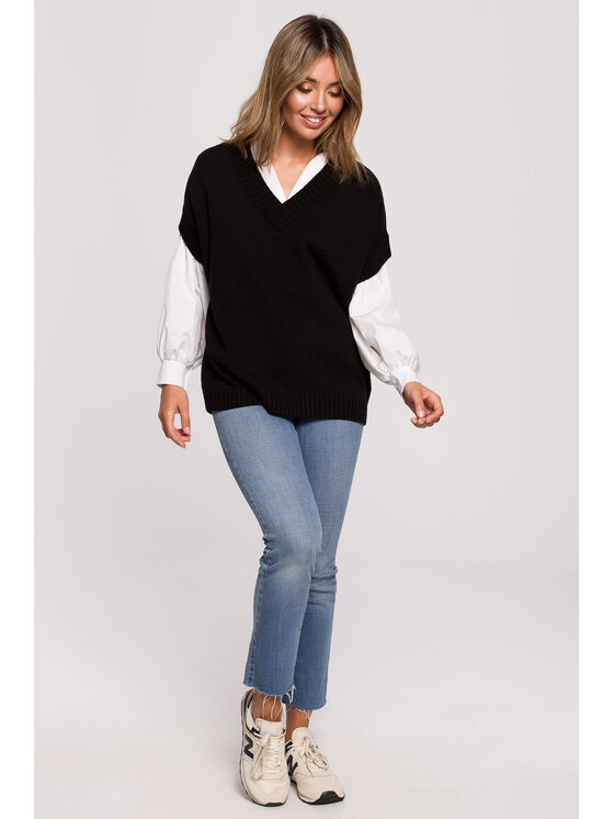 BeWear BeWear Sveter BK076 Čierna Comfortable Fit