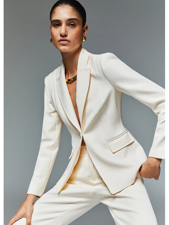 Liu Jo Liu Jo Marynarka CA6368T2957P9644 Kremowy Slim Fit