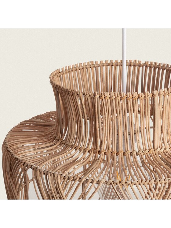 MIAhome MIAhome Lampa wisząca pleciona rattanowa Oia Ø40 Brązowy