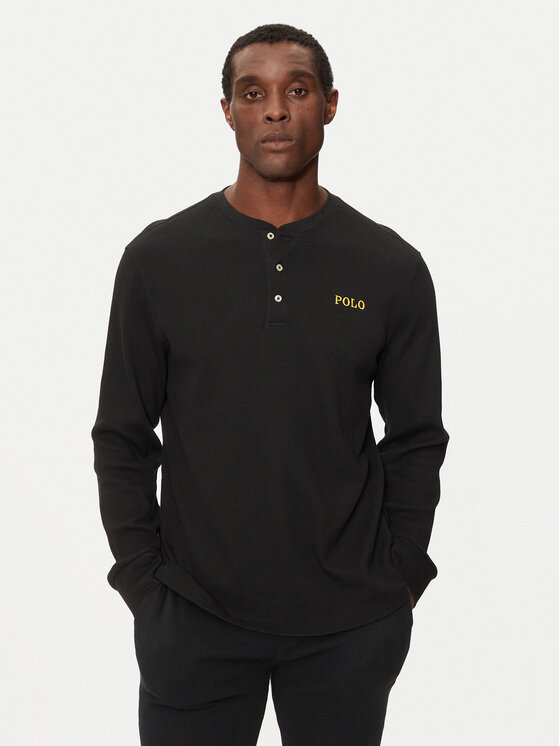 Polo Ralph Lauren S dlhými rukávmi 714950609003 Čierna Slim Fit