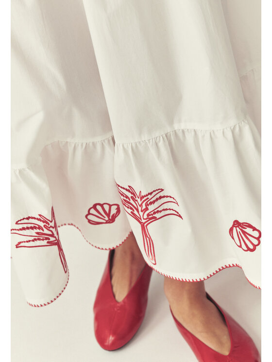 TATUUM TATUUM Midi sukně SISA Bílá Flare Fit