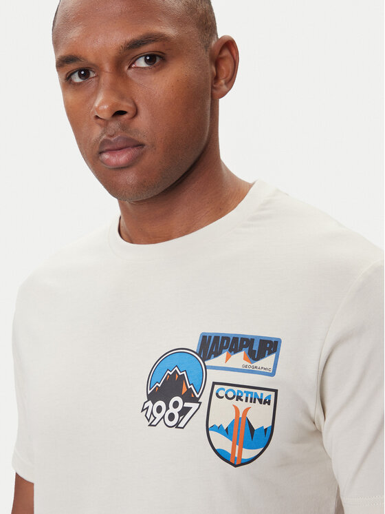 Napapijri Napapijri T-Shirt S-Montepiana NP0A88SV Beige Regular Fit
