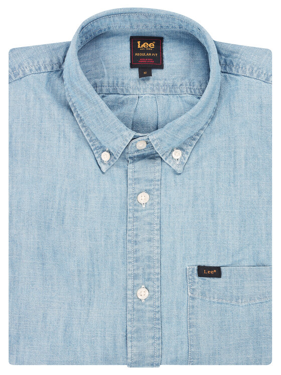 Lee Lee Camicia L880NSNJ 112123337 Celeste Regular Fit