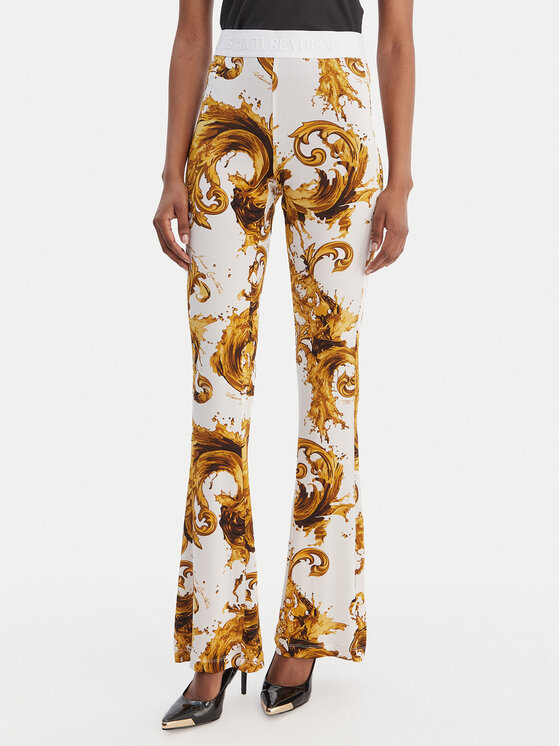 Versace Jeans Couture Colanți 80HAC107 JS533 Alb Flare Fit