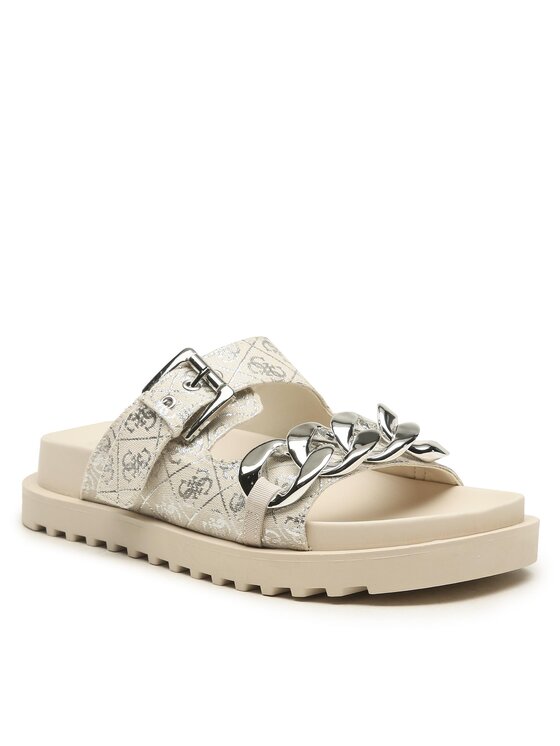 Guess Damskie Klapki, rozmiar 40, Beżowe, Fatema FL6FAT FAL03