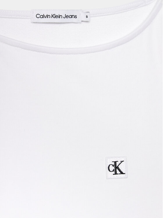 Calvin Klein Jeans Calvin Klein Jeans Повсякденна сукня Badge IG0IG02498 Білий Regular Fit