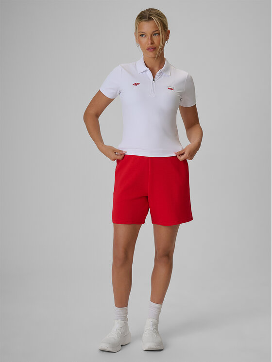 4F 4F Szorty sportowe STREFA KIBICA Czerwony Regular Fit