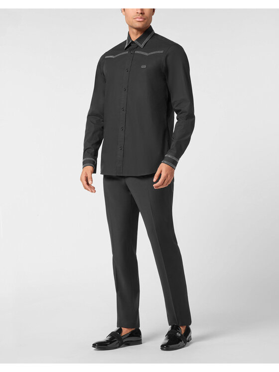 PHILIPP PLEIN PHILIPP PLEIN Koszula 26119 Czarny Fitted Fit