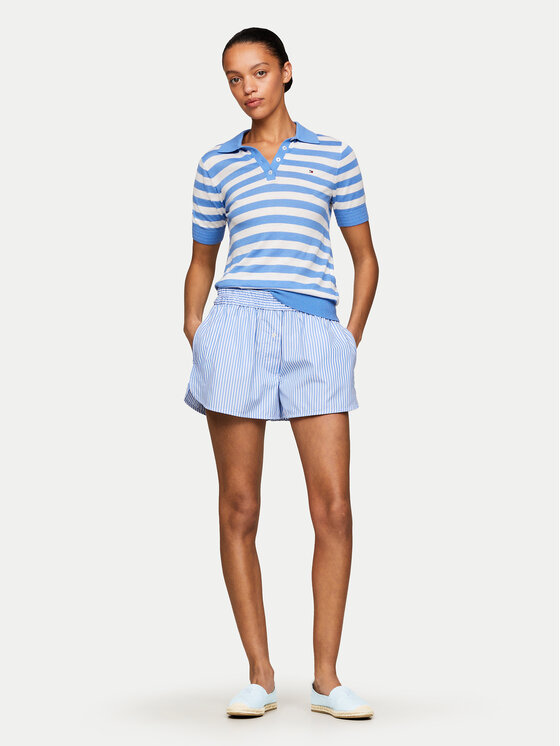 Tommy Hilfiger Tommy Hilfiger Espadryle Embroidered Flat Espadrille FW0FW07721 Błękitny