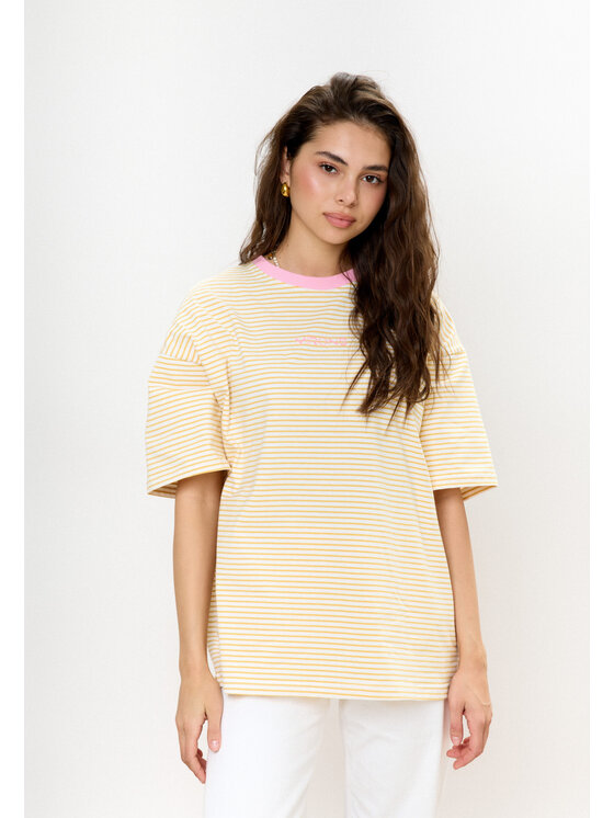 Mirons Mirons T-Shirt Print Biały Oversize