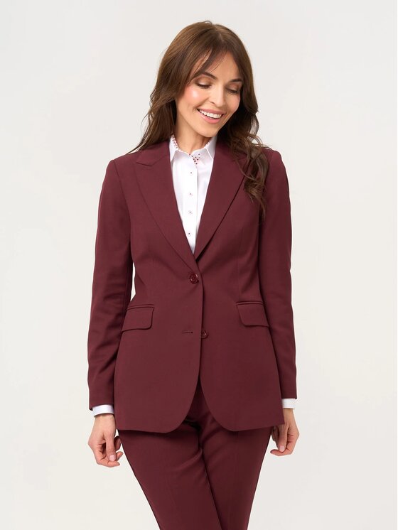 Willsoor Willsoor Marynarka 68213 Bordowy Slim Fit